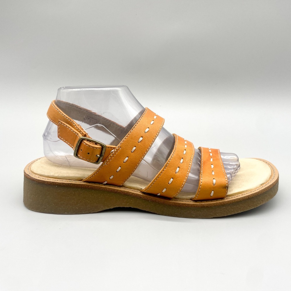 Frye Hobart 3 Band Womens 10M Tan Leather Platform Gladiator Sandals Stitch Boho